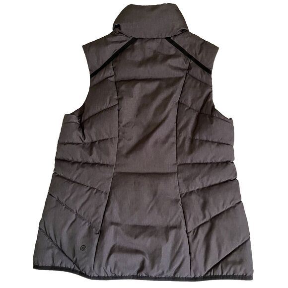 Champion C9 Puffer Vest Gray Sleeveless Full Zip Poly M Women Ski Snowboard Y2K - Picture 5 of 13